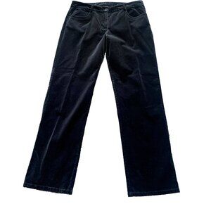 Eileen Fisher Pants Women's Size M Velvet Black Straight Legs Soft Jeans Pockets